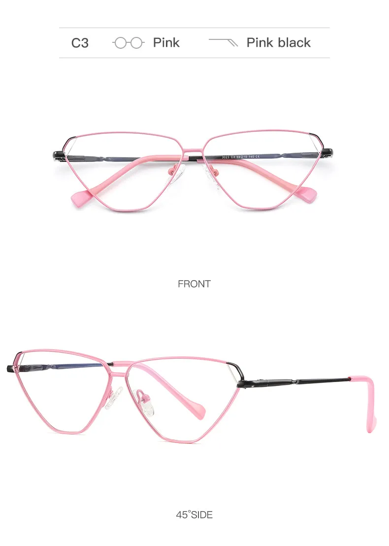 Gmei Women's Full Rim Alloy Cat Eye Frame Eyeglasses 3023