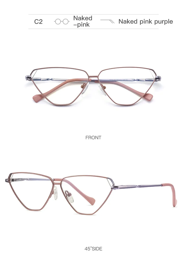 Gmei Women's Full Rim Alloy Cat Eye Frame Eyeglasses 3023