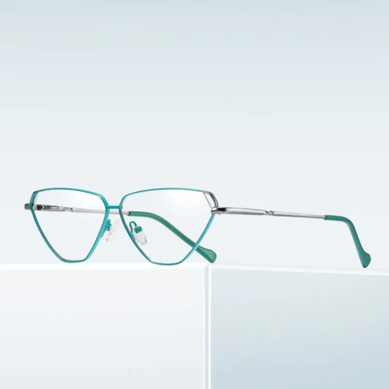 Gmei Women's Full Rim Alloy Cat Eye Frame Eyeglasses 3023