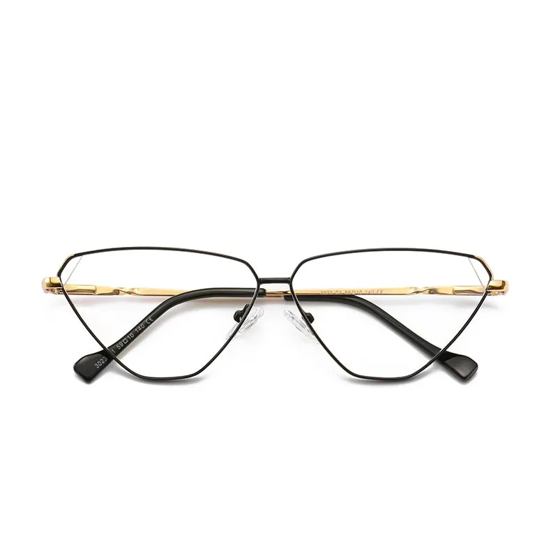 Gmei Women's Full Rim Alloy Cat Eye Frame Eyeglasses 3023