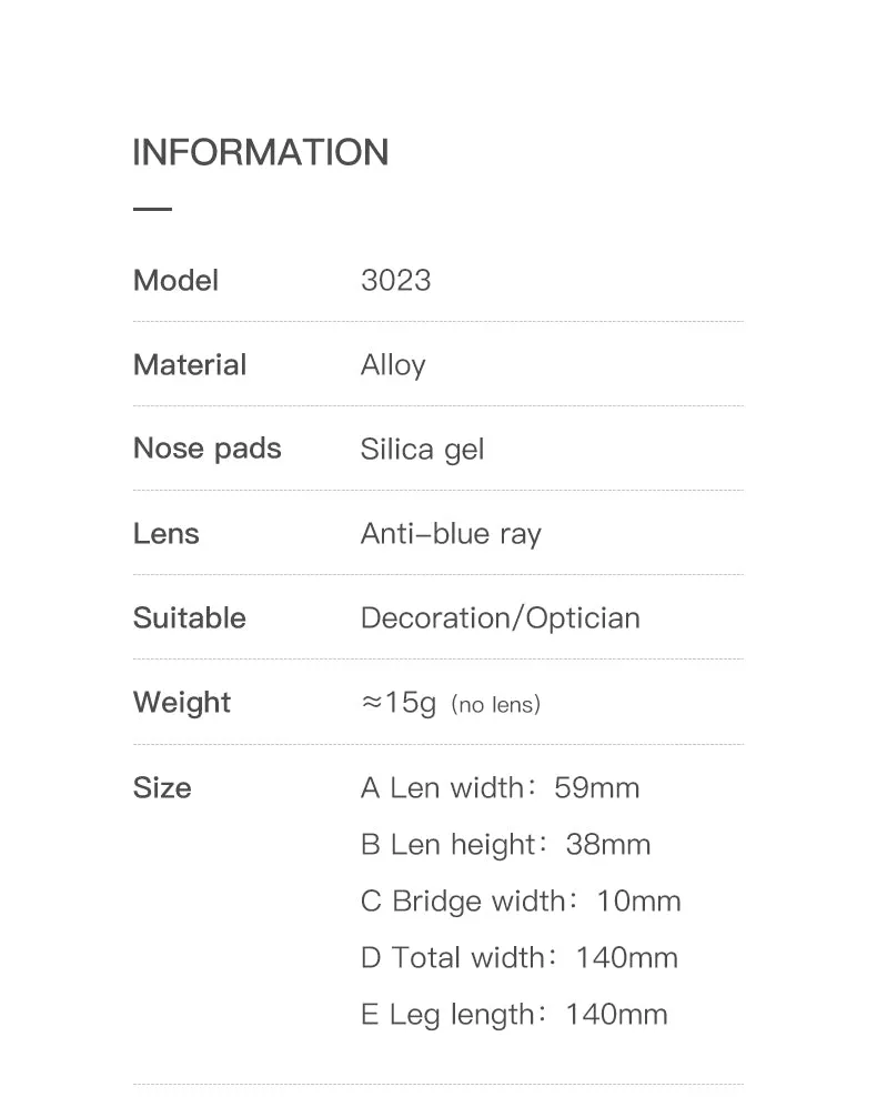 Gmei Women's Full Rim Alloy Cat Eye Frame Eyeglasses 3023