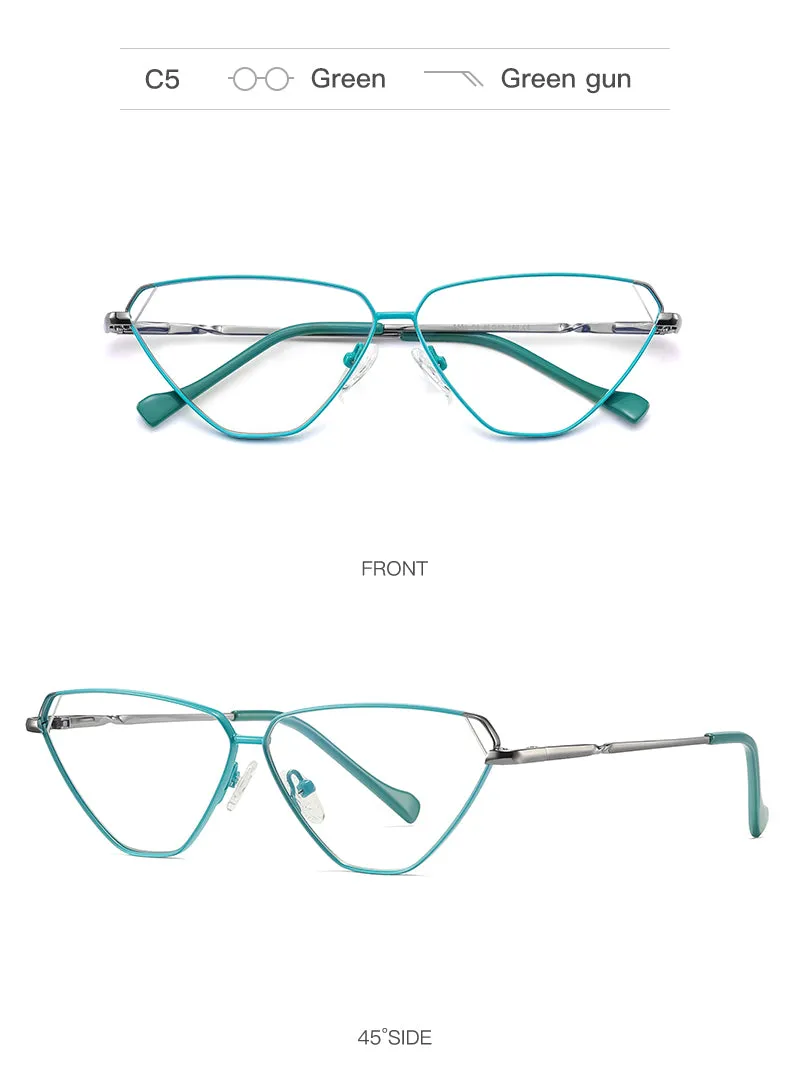 Gmei Women's Full Rim Alloy Cat Eye Frame Eyeglasses 3023
