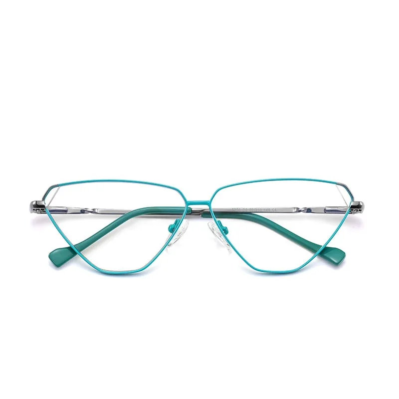 Gmei Women's Full Rim Alloy Cat Eye Frame Eyeglasses 3023