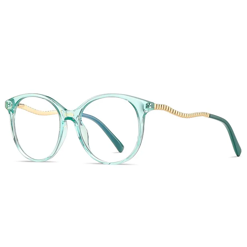 Gmei Women's Full Rim TR 90 Metal Round Frame Eyeglasses 2067
