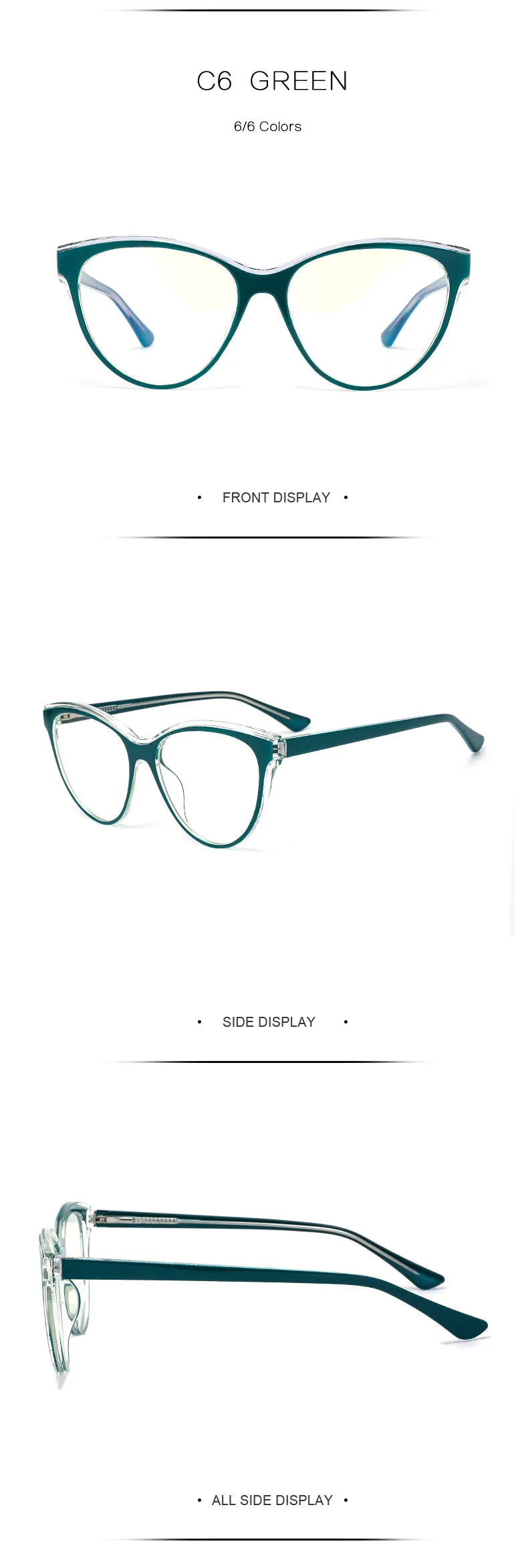 Gmei Women's Full Rim TR 90 Titanium Cat Eye Frame Eyeglasses 2039