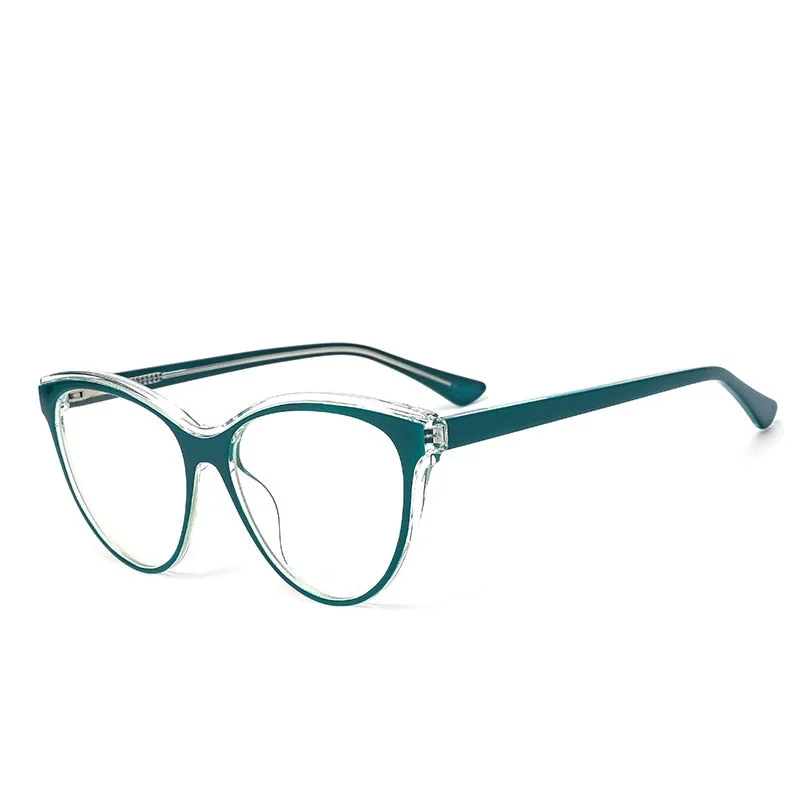 Gmei Women's Full Rim TR 90 Titanium Cat Eye Frame Eyeglasses 2039