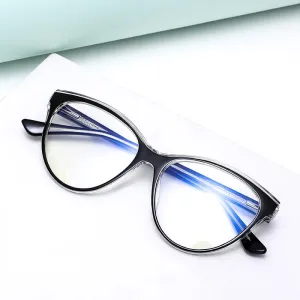 Gmei Women's Full Rim TR 90 Titanium Cat Eye Frame Eyeglasses 2039