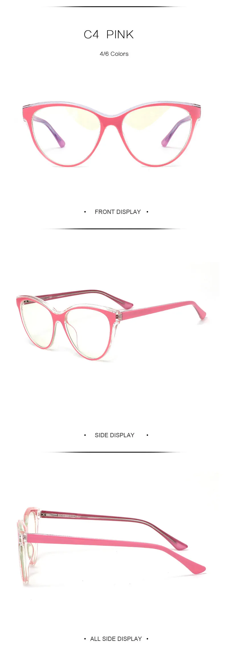 Gmei Women's Full Rim TR 90 Titanium Cat Eye Frame Eyeglasses 2039