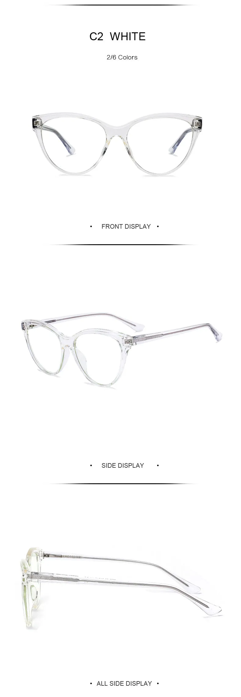 Gmei Women's Full Rim TR 90 Titanium Cat Eye Frame Eyeglasses 2039