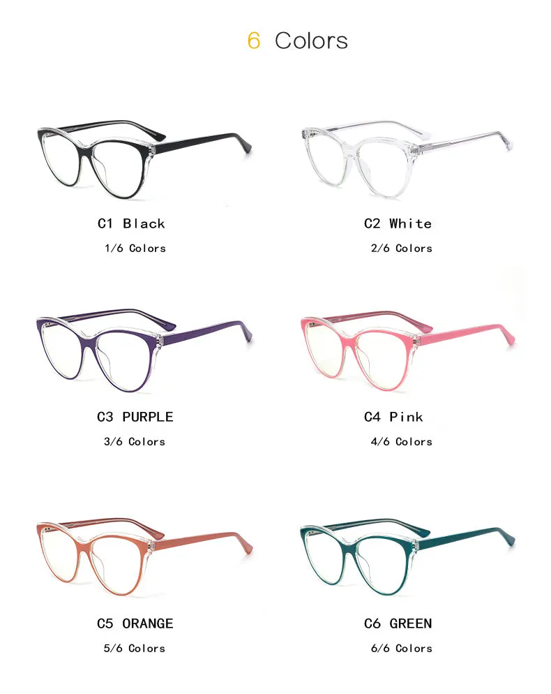 Gmei Women's Full Rim TR 90 Titanium Cat Eye Frame Eyeglasses 2039