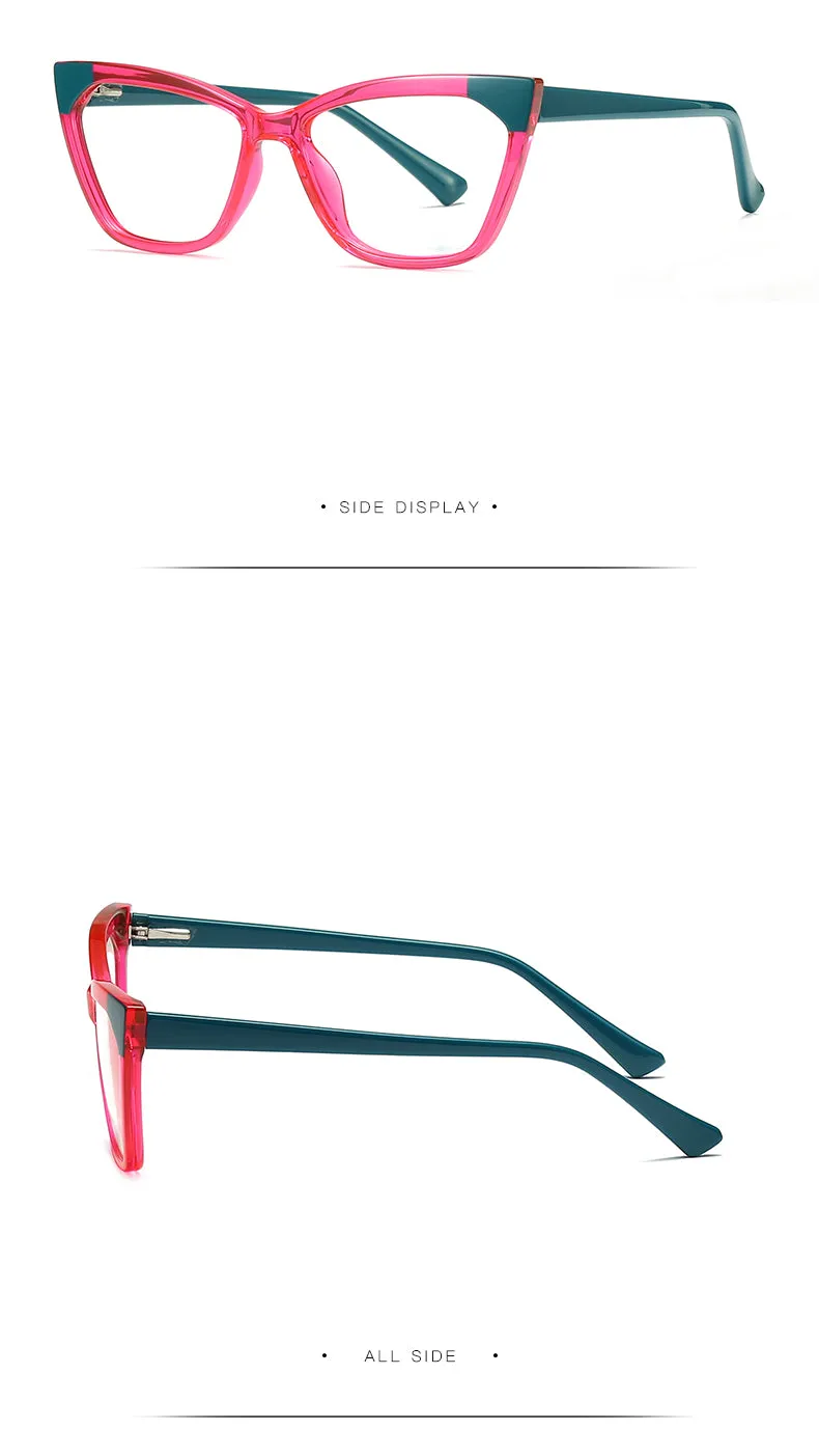 Gmei Women's Full Rim TR 90 Titanium Cat Eye Frame Eyeglasses 2040