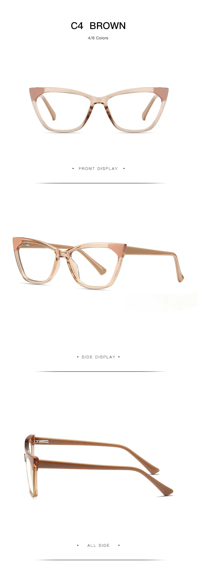 Gmei Women's Full Rim TR 90 Titanium Cat Eye Frame Eyeglasses 2040