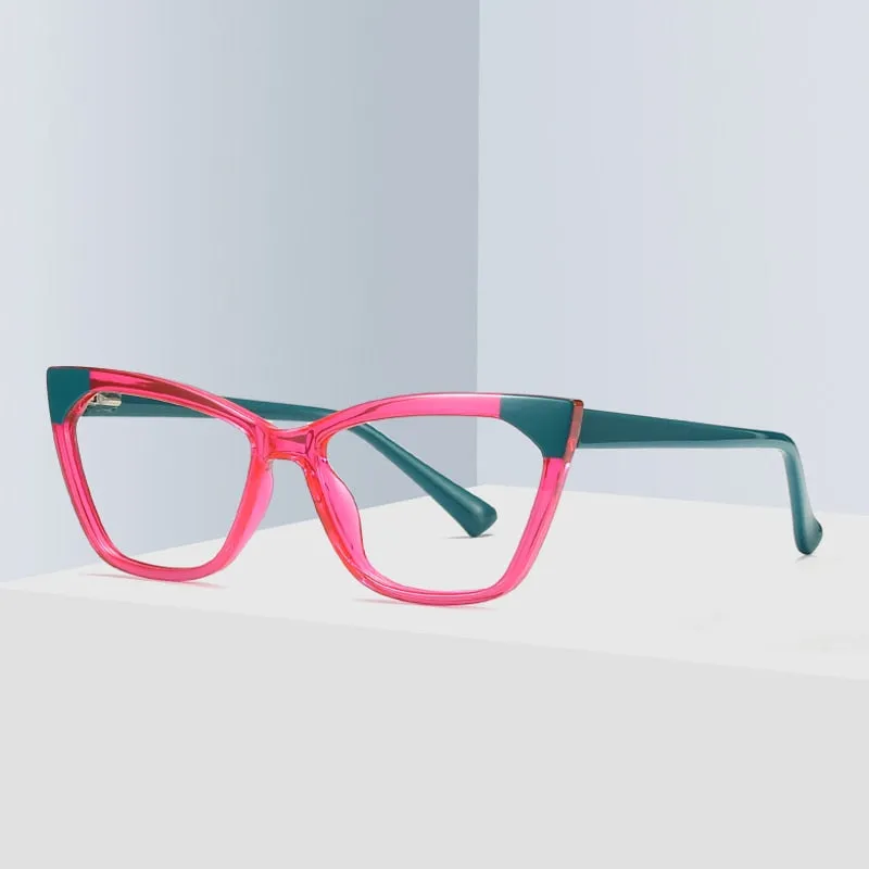 Gmei Women's Full Rim TR 90 Titanium Cat Eye Frame Eyeglasses 2040