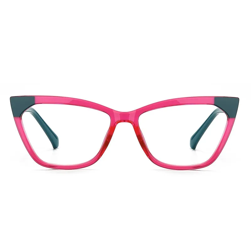 Gmei Women's Full Rim TR 90 Titanium Cat Eye Frame Eyeglasses 2040