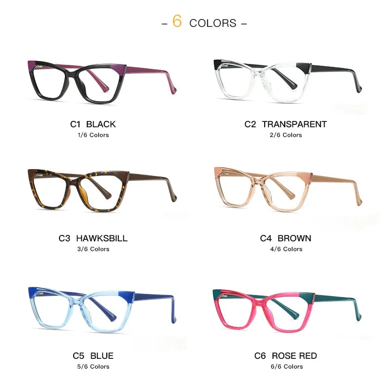 Gmei Women's Full Rim TR 90 Titanium Cat Eye Frame Eyeglasses 2040