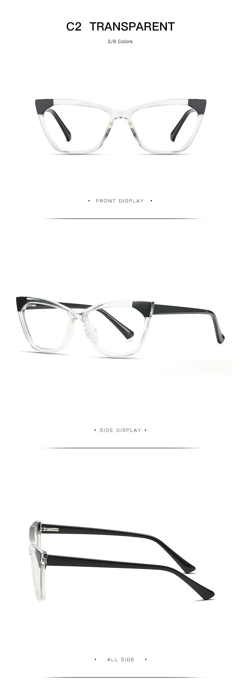 Gmei Women's Full Rim TR 90 Titanium Cat Eye Frame Eyeglasses 2040