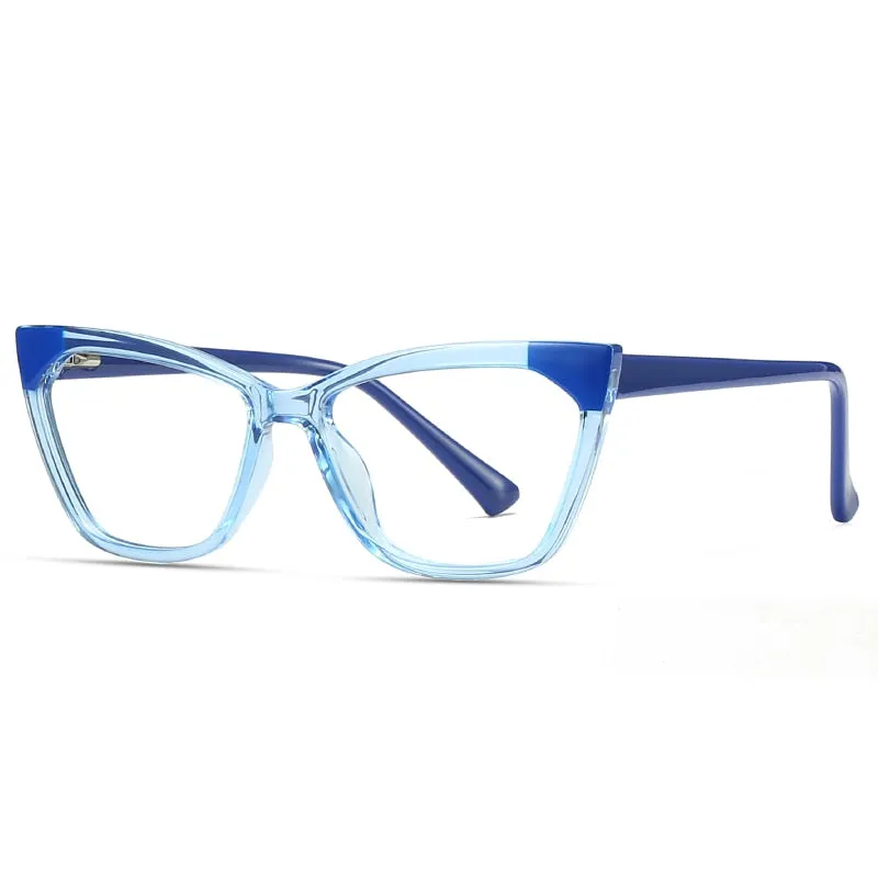 Gmei Women's Full Rim TR 90 Titanium Cat Eye Frame Eyeglasses 2040