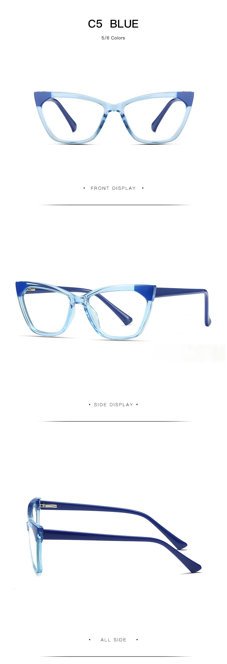 Gmei Women's Full Rim TR 90 Titanium Cat Eye Frame Eyeglasses 2040