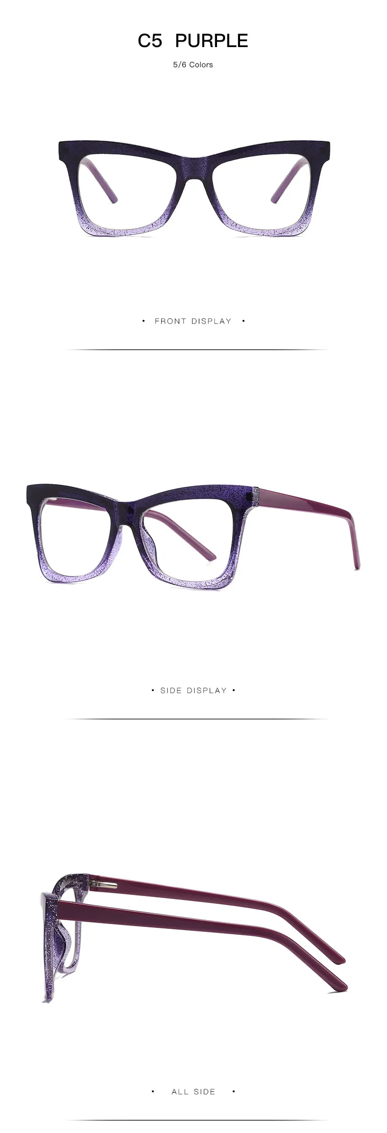 Gmei Women's Full Rim TR 90 Titanium Cat Eye Frame Eyeglasses 2042