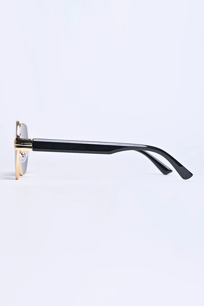 Golden Rectangular Sunglasses