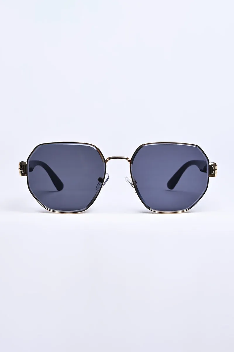 Golden Rectangular Sunglasses