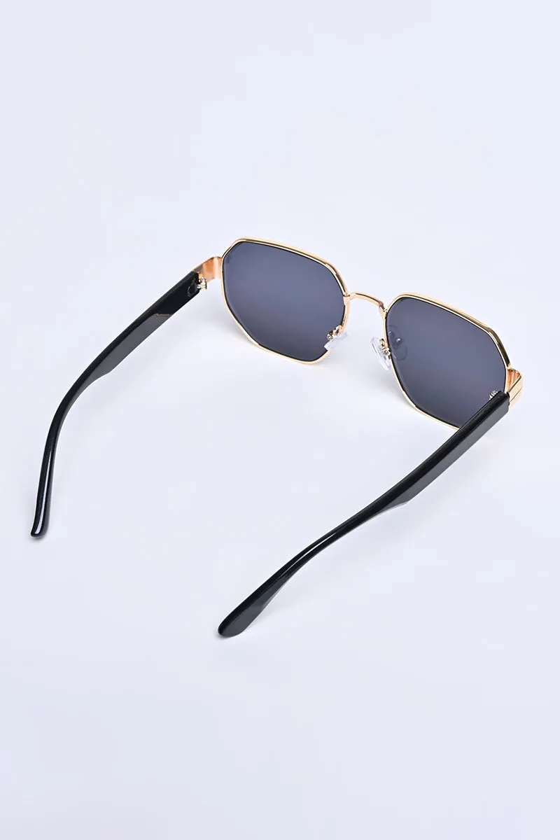 Golden Rectangular Sunglasses