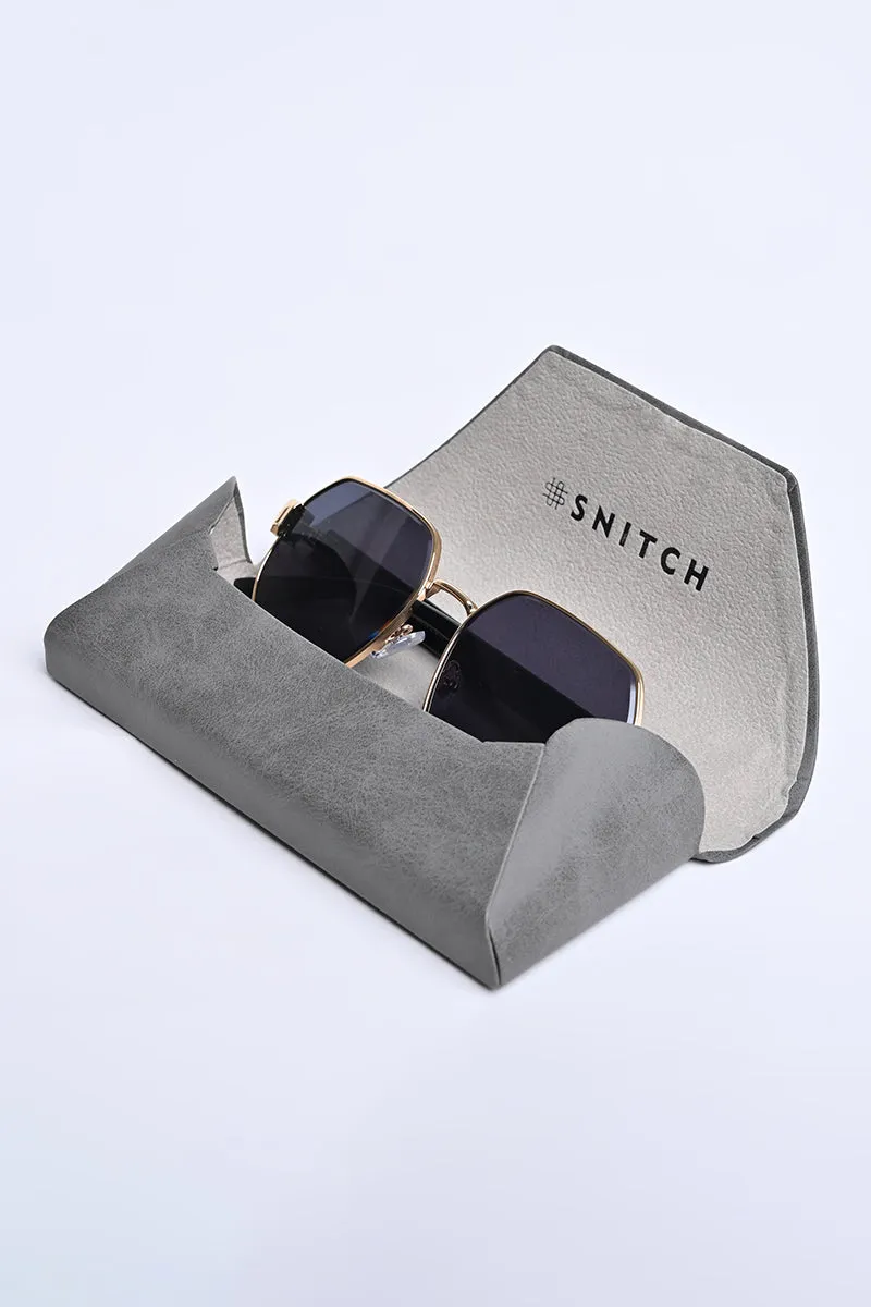 Golden Rectangular Sunglasses