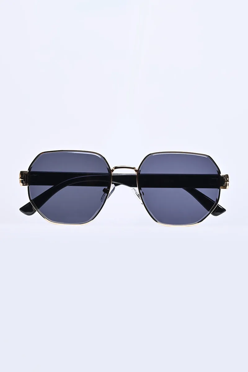 Golden Rectangular Sunglasses