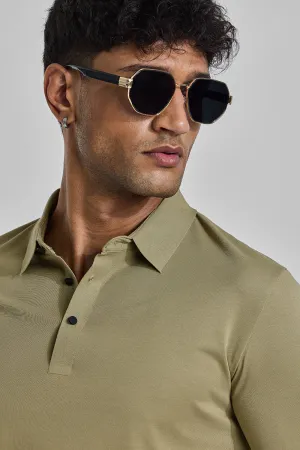 Golden Rectangular Sunglasses