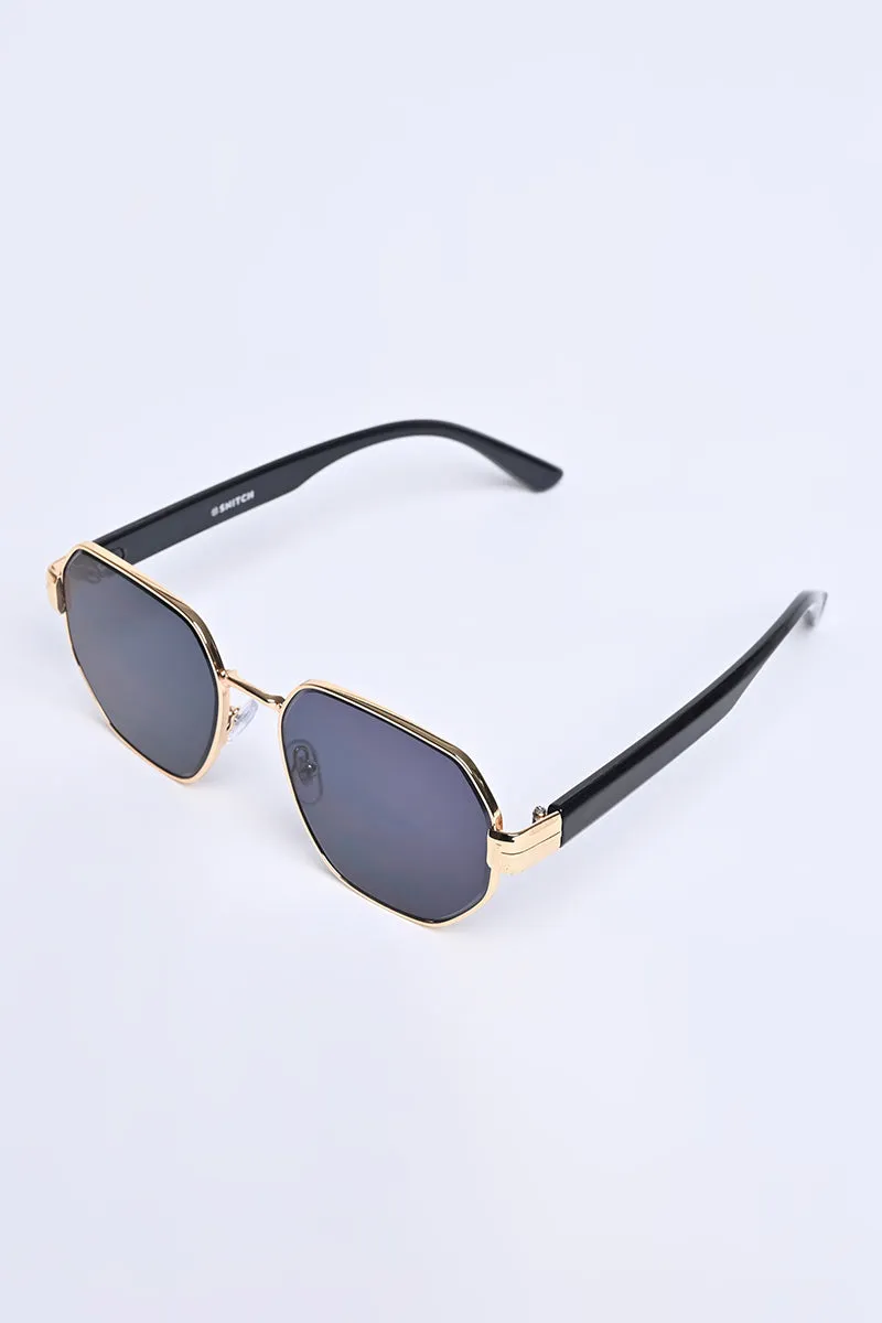Golden Rectangular Sunglasses