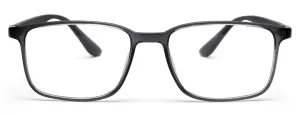 Grey Glossy YourSpex Flex Rectangle Eyeglass for Men