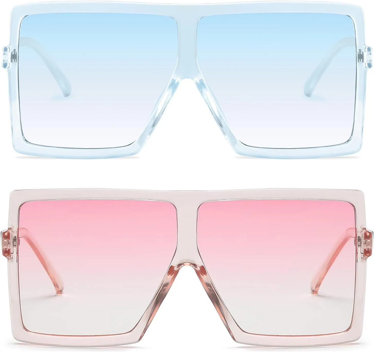 GRFISIA Square Oversized Sunglasses for Women Men Flat Top Fashion Shades