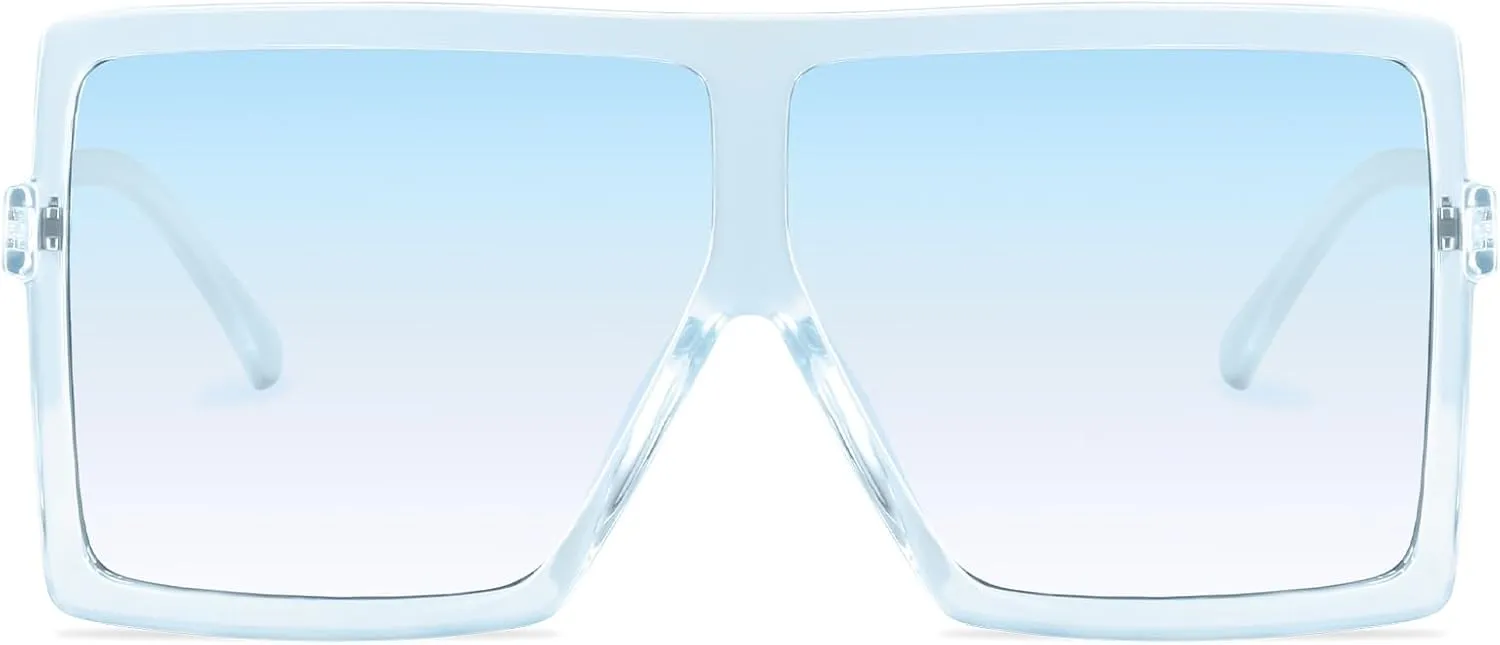 GRFISIA Square Oversized Sunglasses for Women Men Flat Top Fashion Shades