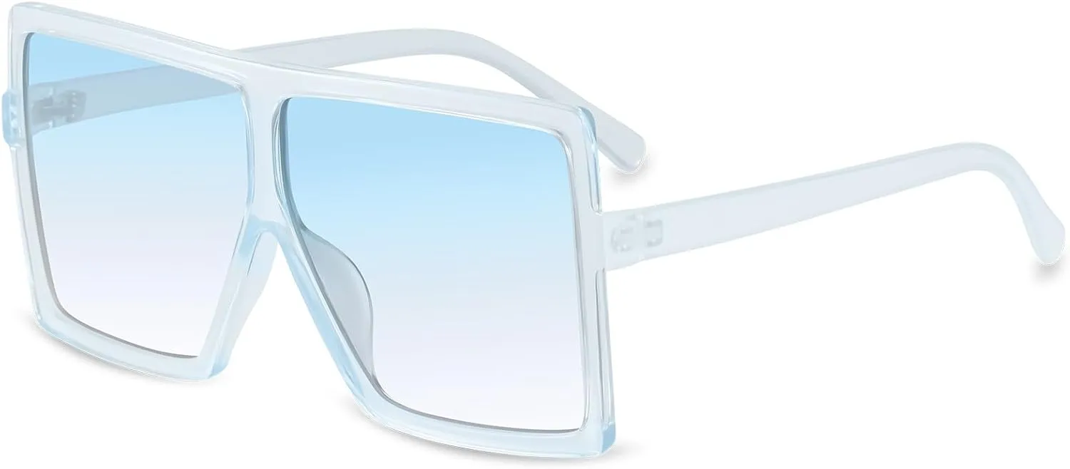 GRFISIA Square Oversized Sunglasses for Women Men Flat Top Fashion Shades