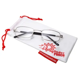 grinderPUNCH Adult Unisex Rectangle Frame Clear Lens Non Prescription Glasses