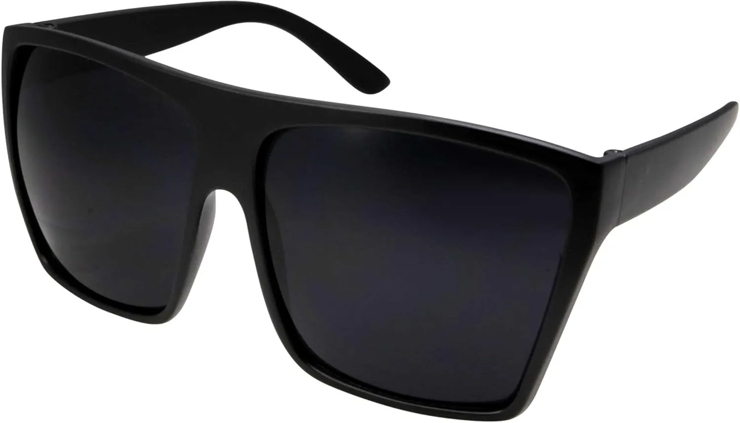 grinderPUNCH All Black Limo Dark Rectangular Flat Top Mob Oversized Sunglasses