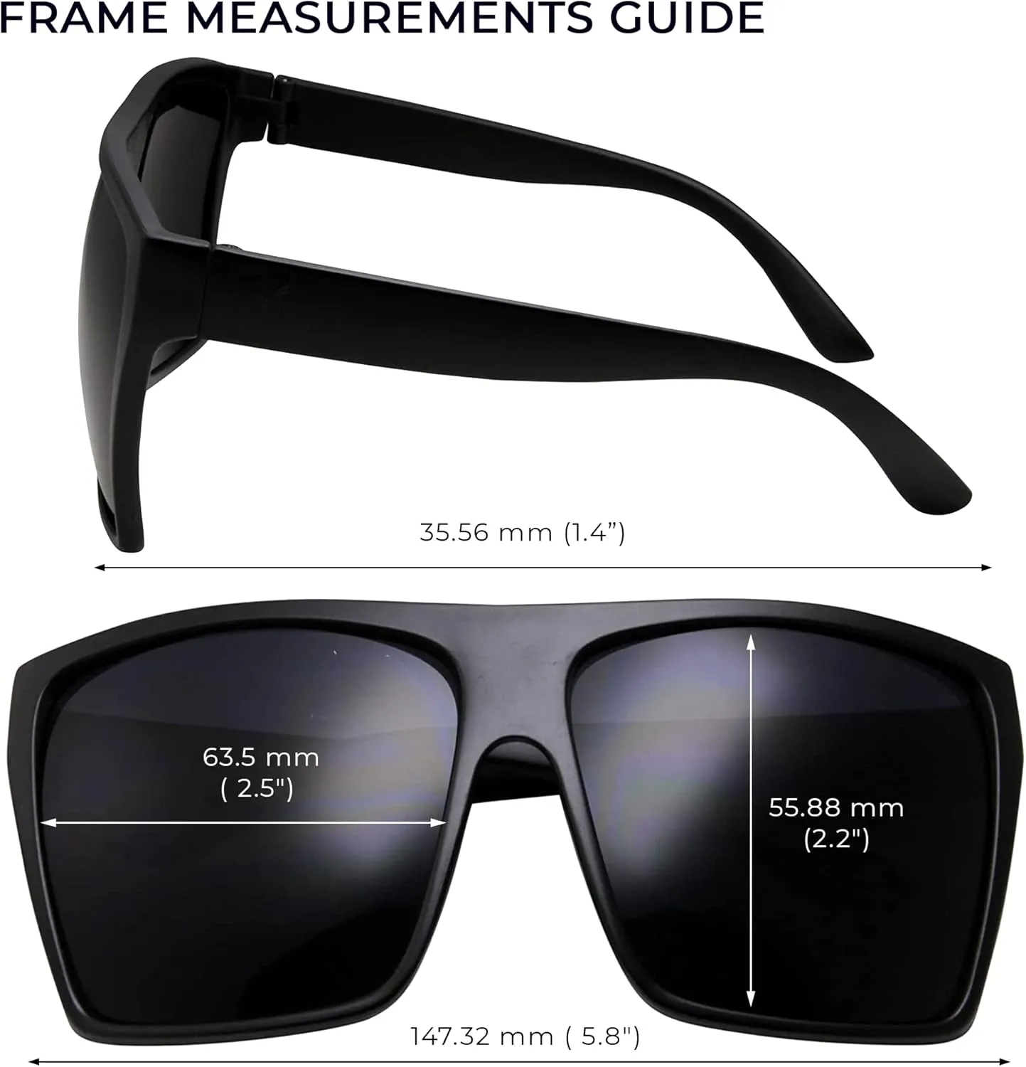 grinderPUNCH All Black Limo Dark Rectangular Flat Top Mob Oversized Sunglasses