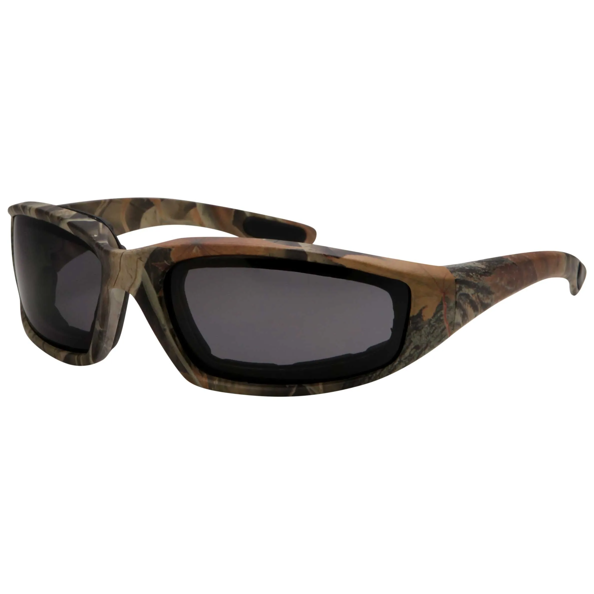 grinderPUNCH Camo Motorcycle Riding Glasses - Smoke Lens Biker Foam Pad