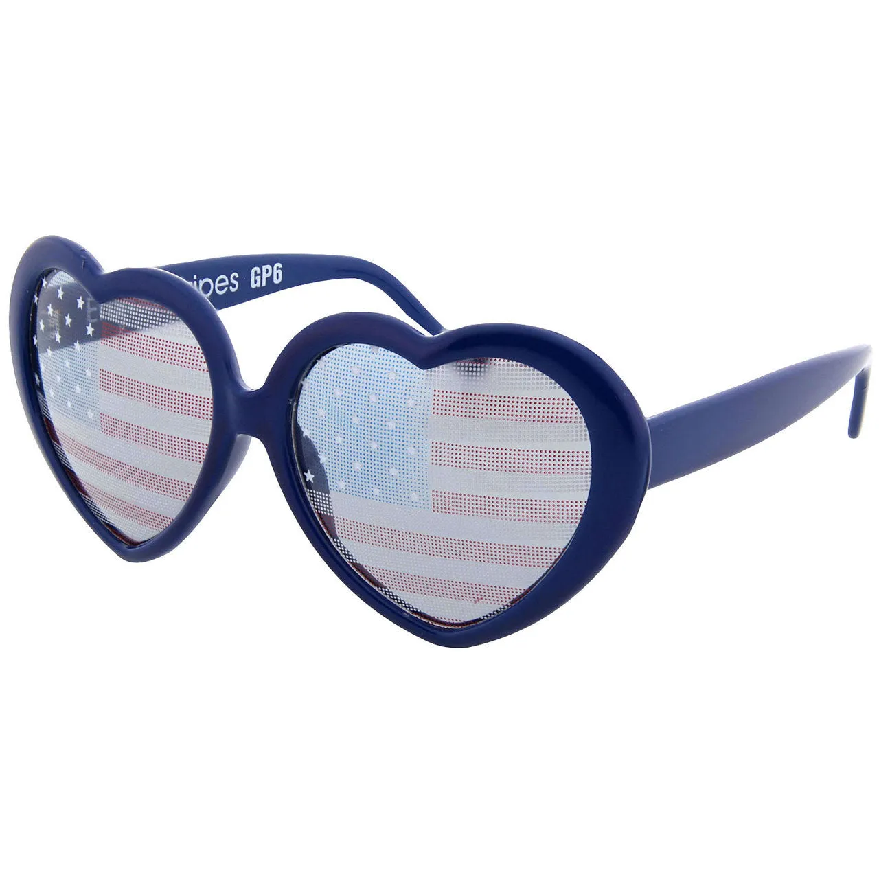 grinderPUNCH Heart Shaped Patriotic US American Flag Lens Sunglasses
