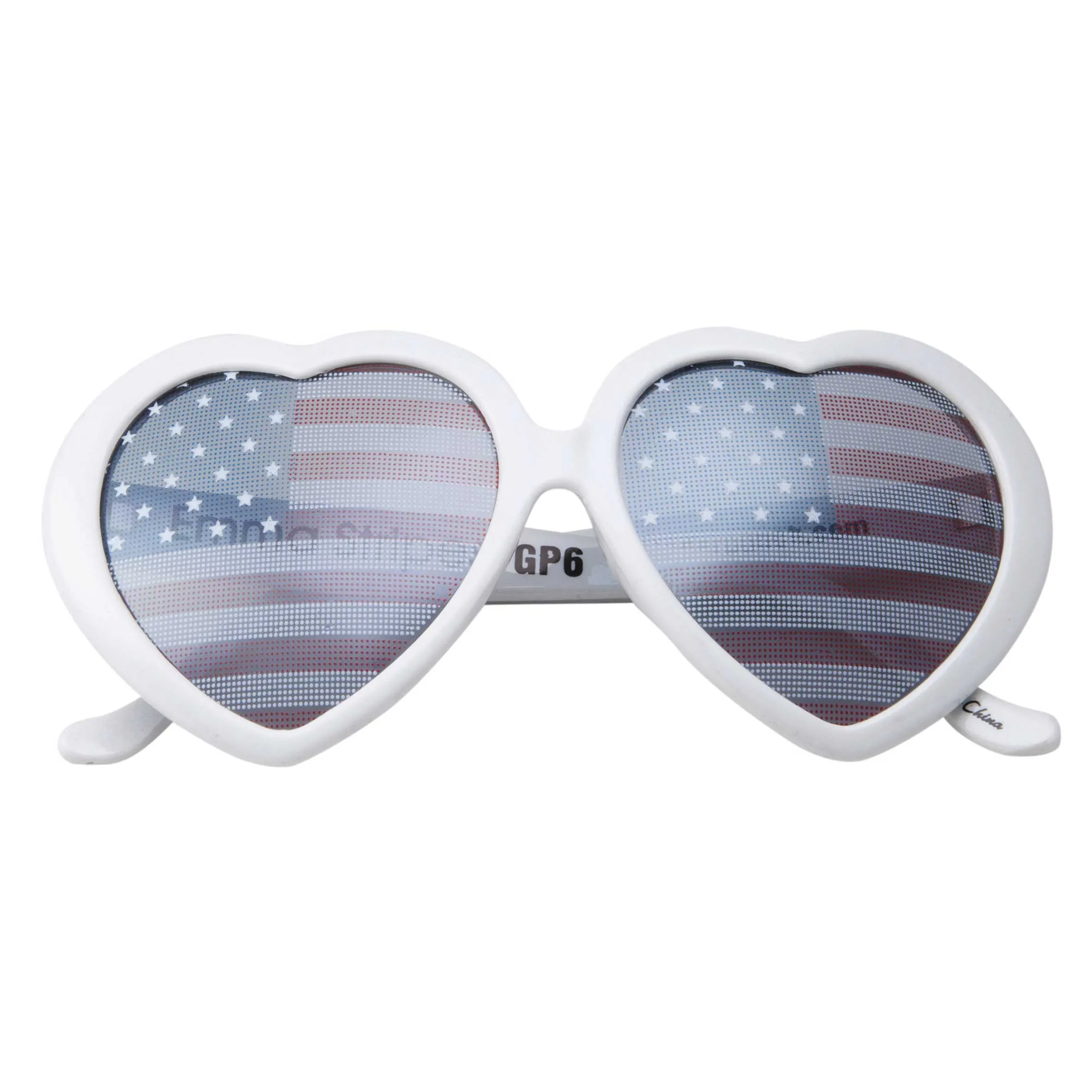 grinderPUNCH Heart Shaped Patriotic US American Flag Lens Sunglasses