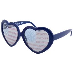 grinderPUNCH Heart Shaped Patriotic US American Flag Lens Sunglasses