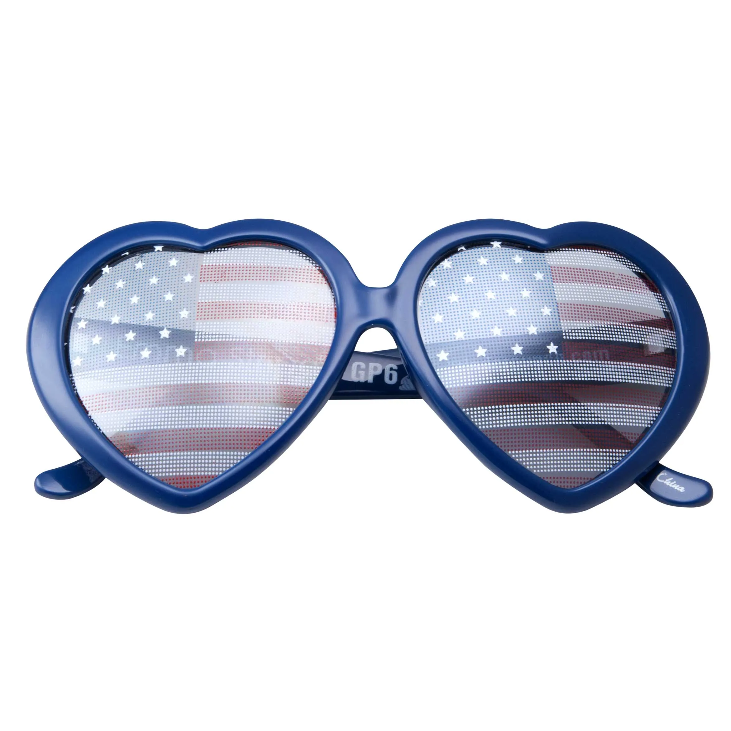 grinderPUNCH Heart Shaped Patriotic US American Flag Lens Sunglasses