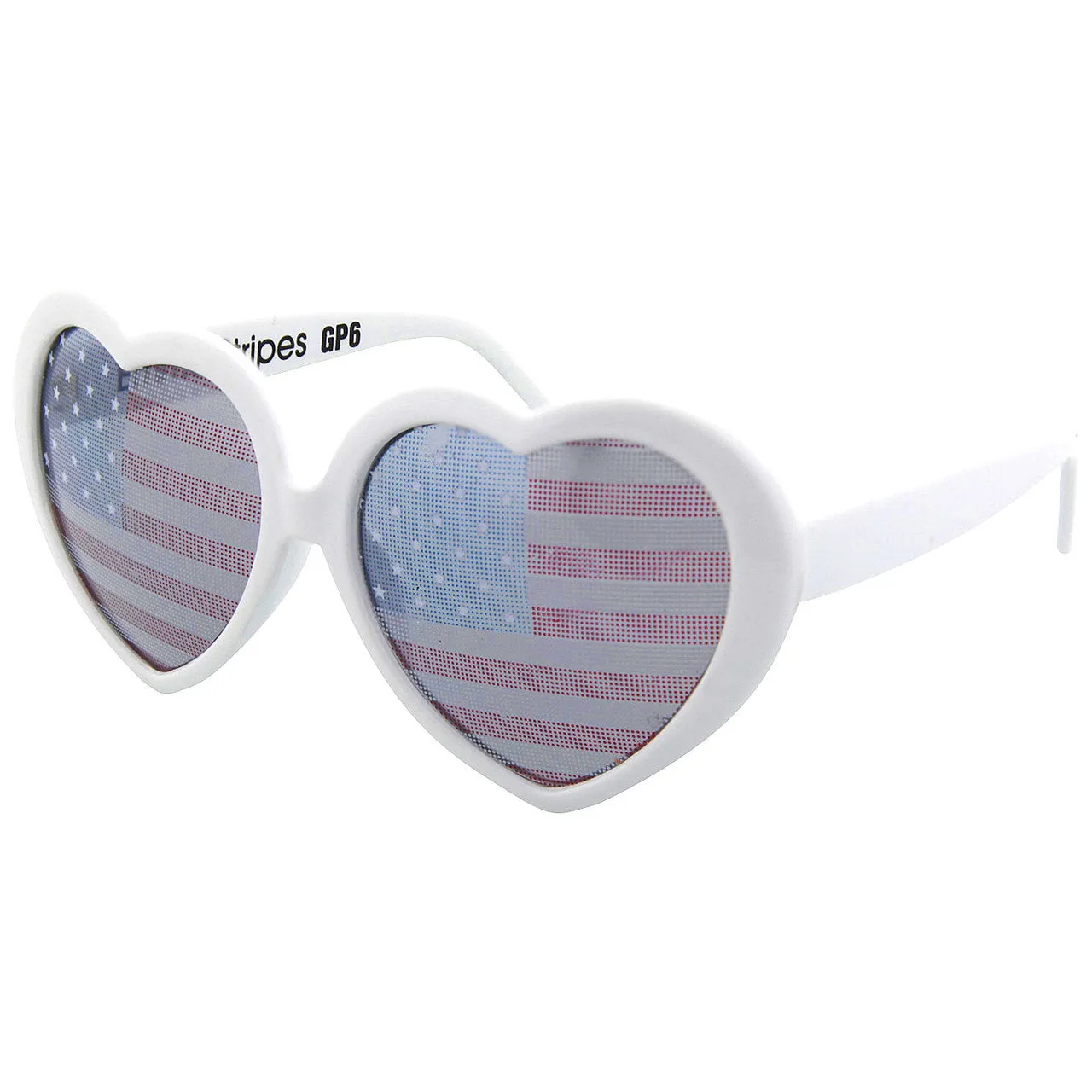 grinderPUNCH Heart Shaped Patriotic US American Flag Lens Sunglasses