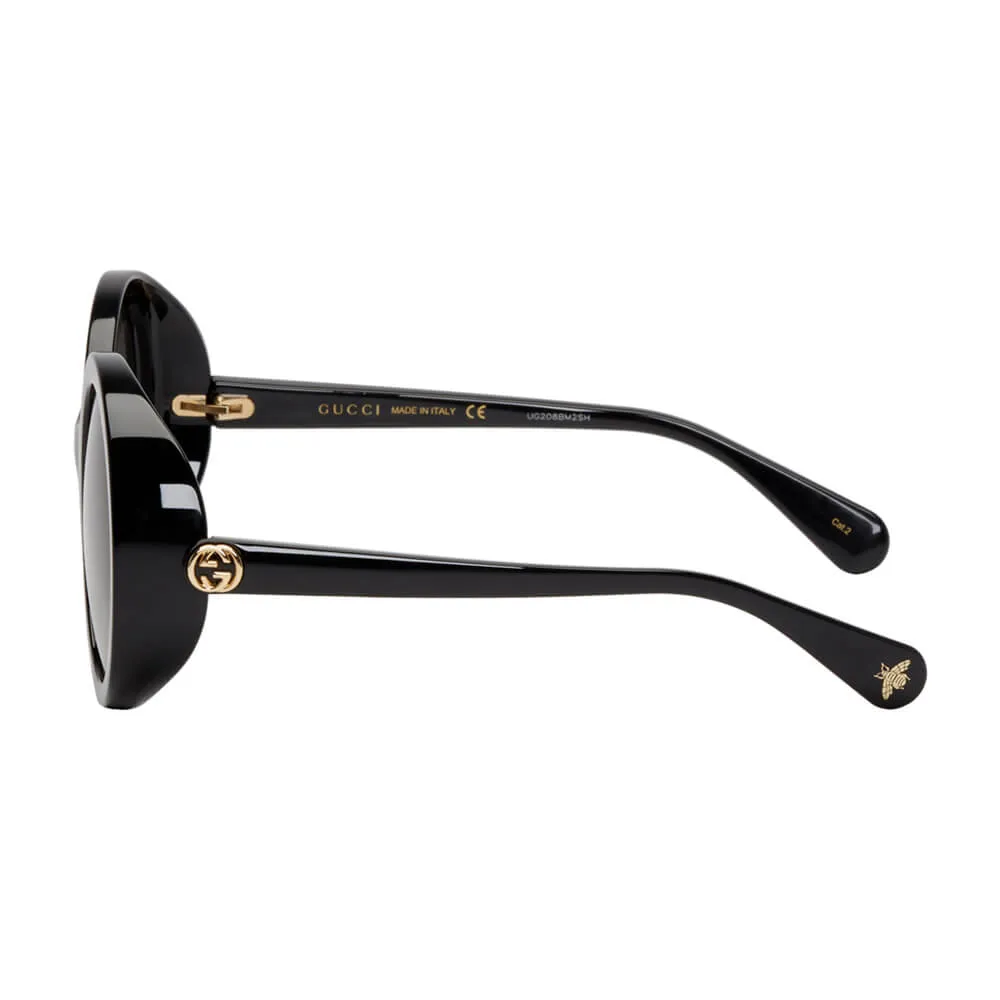 Gucci Black Round Frame Sunglases