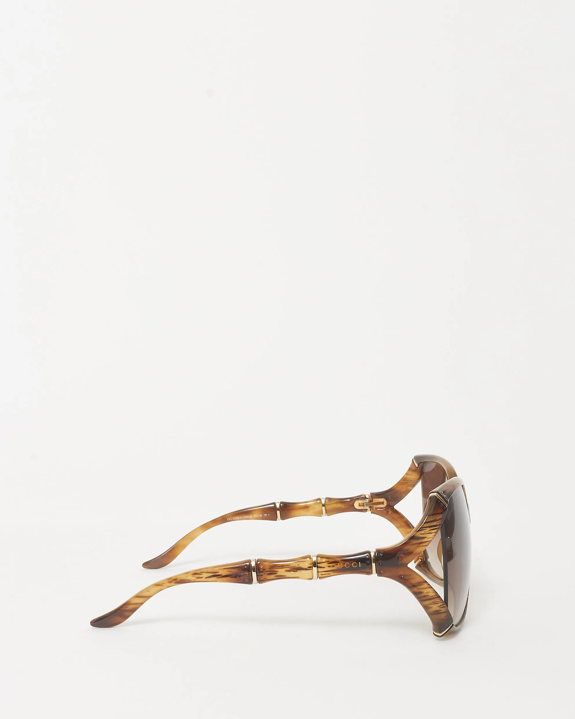 Gucci Brown Bamboo Oversized GG3508/S Sunglasses