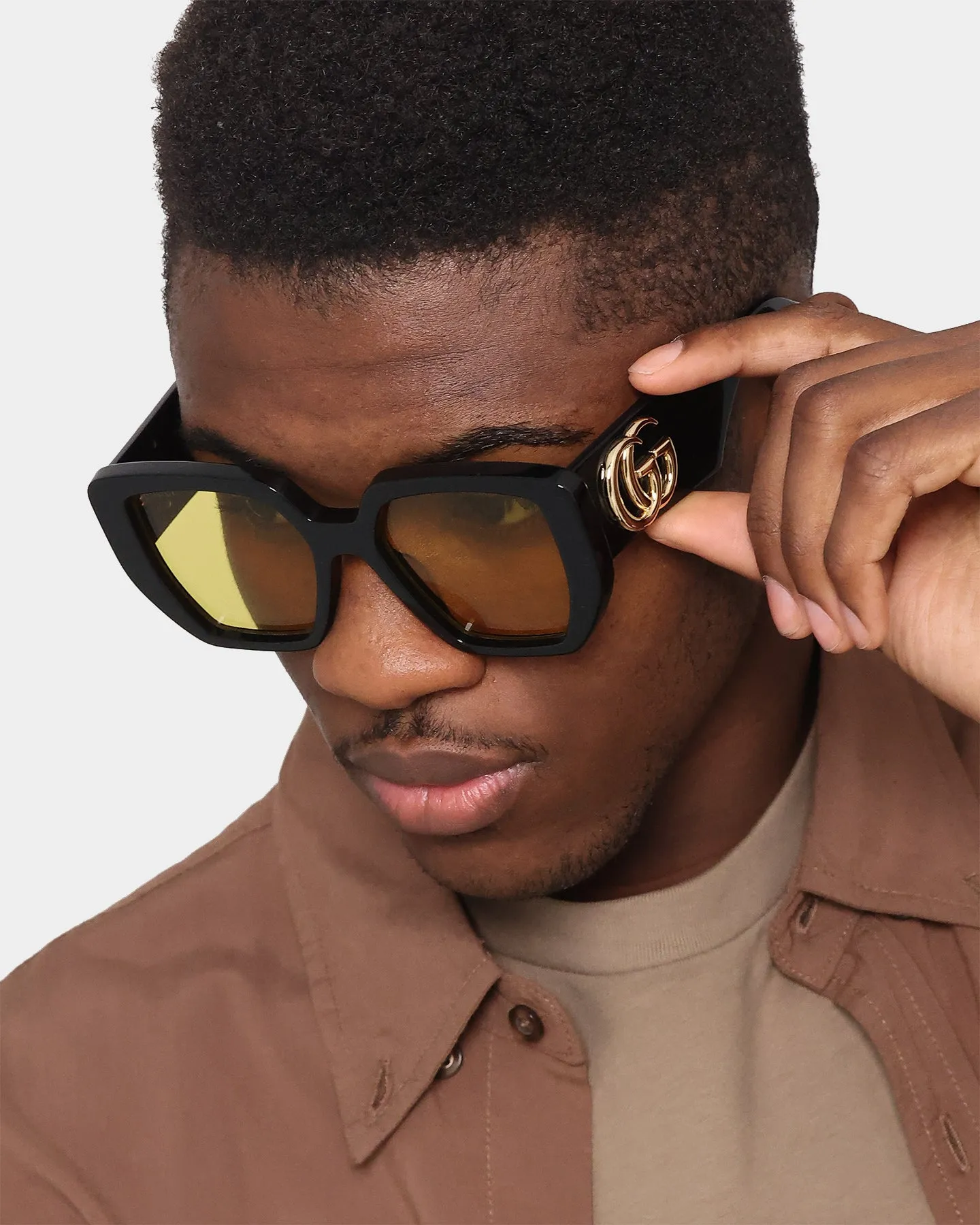 Gucci GG0956S-004 54 Sunglasses Black/Yellow
