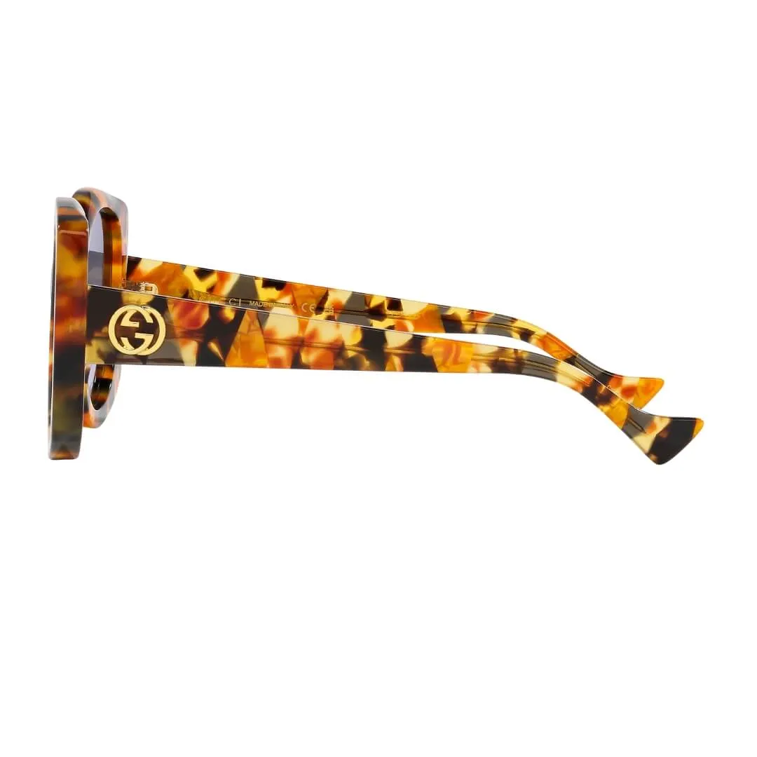 Gucci GG1257S 004 Women’s Sunglasses - Havana Frame, Blue Lenses