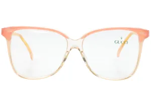 Gucci GG2106 44B Light Pink Crystal Clear White Gold 1993 Vintage Eyeglasses