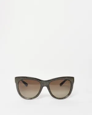Gucci Grey Glitter Acetate GG3739 Cat Eye Sunglasses