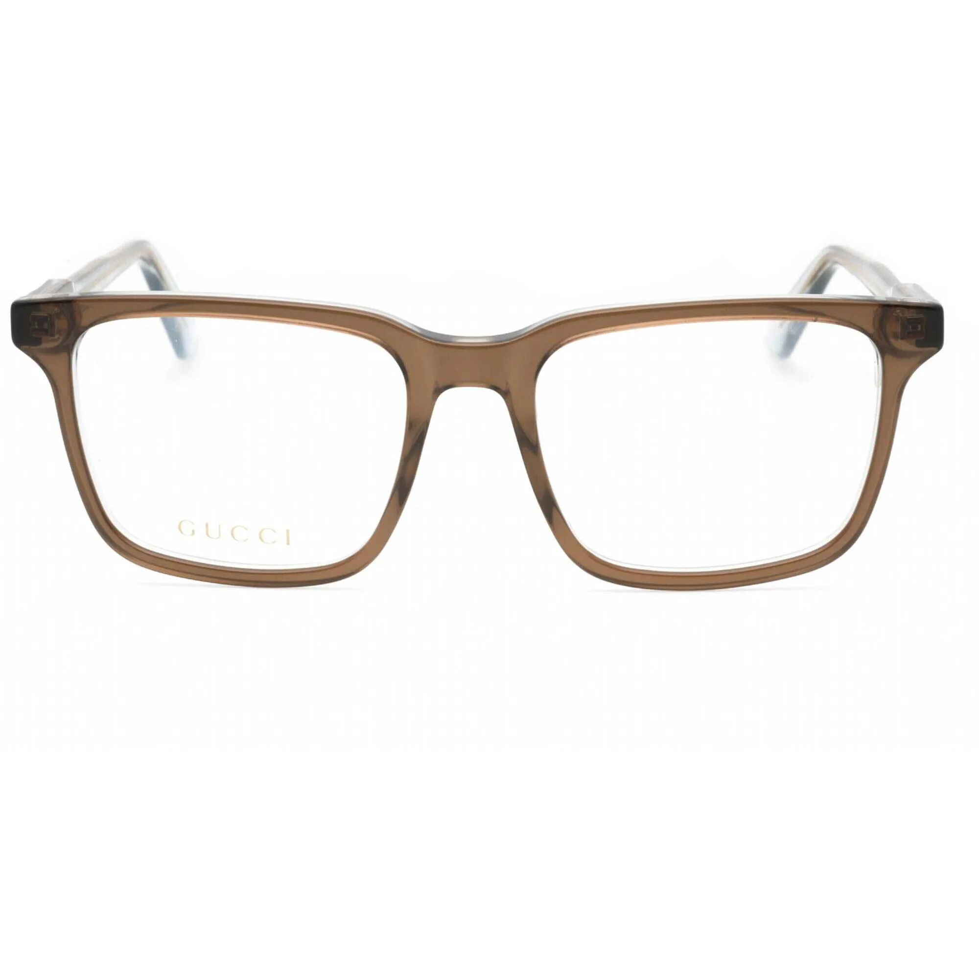 Gucci Men's Eyeglasses - Brown Rectangular Full Rim Plastic Frame | GG1120O 003